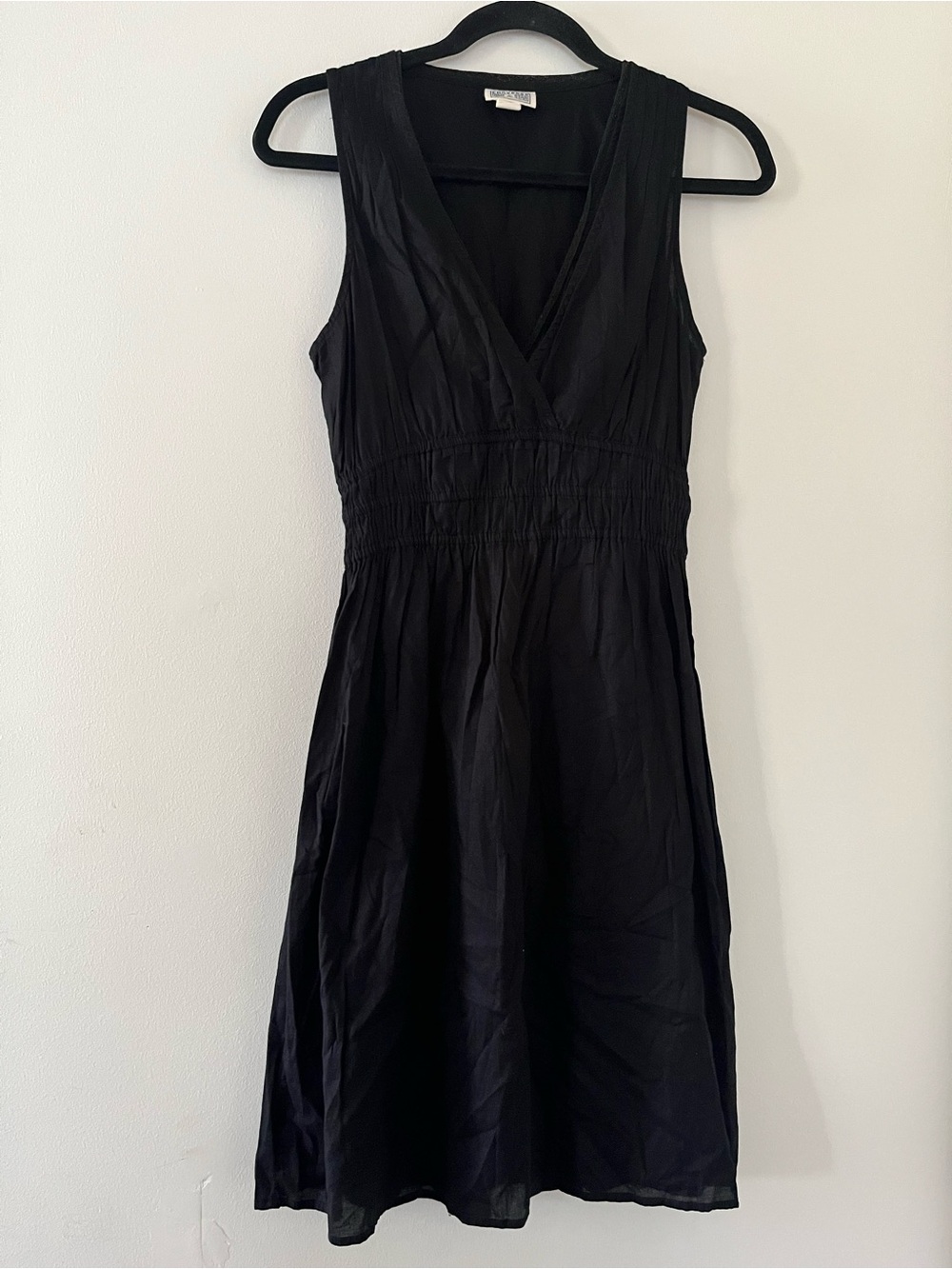 Converse Black 100% Cotton Midi Dress Small Smocked Casual Beach Resort Capsule